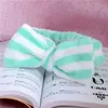 250pcs bad hårband kvinna korall velvet stor båge polka dot stripe headbands wash face makeup spa dusch hår turban za0625