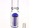 Deep Blue Bong Smoking Water Pipes Honeycomb Percolator and Umbrella Percolator Oil Rigs Glass Pipe Height 29 cm With Joint 18.8mm