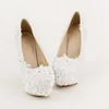 甘い白いリボンボウブライダルシューズハイヒールプラットフォームシューズスティレットウェディングシューズハンドメイド快適なサテンの女性靴5583456