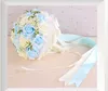2017 Ucuz Yapay Düğün Buketleri Stokta Sparkly Inciler Pembe Ve Beyaz Gelin Nedime Buketi Güzel Gelin Vintage El Çiçek