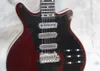 Custom BM01 Brian May Signature Rode Elektrische Gitaar 3 Pickups (BURNS model) Tremolo Brug 22 Frets 6 Schakelaar Chrome Hardware