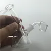Mini-Glas-Ölbohrinsel-Wasserbong mit Banger-Quarz-Domeless-Nagel, 3 mm dick, kurzer Hals, 4,3 Zoll, kleine Recycler-Bongs zum Rauchen