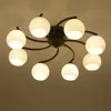 Modernt glas hänge lampa E27 LED källa modern europeisk amerika stil ledd hängande ljus för vardagsrum matsal sovrum dekoration