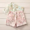 2 a 6 anos novo bebê Meninas verão floral curto, varejo crianças casual boutique roupas, roupas infantis, R1ES12ST-47