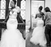 Pure White Mermaid Dresses For Bridal One Shoulder Peplum Wedding Dress Sheer Back Sweep Train Pleats Custom Made Sexy Afraic Wedding Gowns