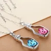 Top Women's 9K White Gold Filled CZ & Heart Shape Crystal Necklace & Pendant #R571