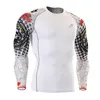 도매 - 긴 소매 피부 완벽한 그래픽 압축 셔츠 다용도 운동 GYM MMA 조련사 달리기 스포츠 탑 셔츠