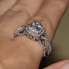 Victoria Wick 2016 Nowy Hot Luxury Biżuteria 925 Sterling Silver White Topaz Symulowany Diamentowe Gemstones Band Wedding Women Rings Rozmiar 5-11