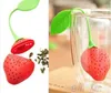 New Silicone Cute Red Strawberry with leaf Tea Leaf Strainer Herbal Spice Tea Infuser Filter