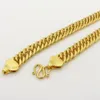 10mm Wide Double Curb Chain Solid 18k Yellow Gold Filled Mens Necklace Chain 24in