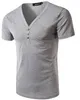 2016 New Mens Summer Casual T-shirt Fashion Slim manica corta con scollo a V T Shirt Button Decorare Tees / Tops L-3XL PSD14