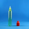 Flacone contagocce in plastica da 100 pezzi da 30 ml COLORE VERDE Altamente trasparente con tappi a doppia prova Sicurezza per bambini Ladro Capezzoli lunghi sicuri