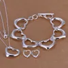 Colar Jóias de jóias de prata feminina por atacado de 6 conjuntos de 6 conjuntos muito em estilo misto EMS50, moda 925 Jóias de bracelete de colar de prata