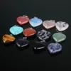 20mm Assorted Heart Natural Blue Aventurine Green Turquoise Agate Stone Bead Charms Quartz Crystals Pendants Cabochon 20pcs/lot Wholesale