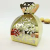 100 sztuk Laser Cut Hollow Flower Diamenty Cukierki Box Chocolates Pudełka na Wesele Party Baby Shower Favor Prezent