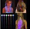 Luminous Light Up LED Hair Extension Flash Braid Party Girl Hair Glow by Fiber Optic Christmas Halloween Night Lights Decoration