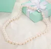 Magnifique collier de perles blanches de mer du Sud 9-10 mm avec fermoir en argent 18 po