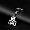 J'adore papa maman lettre de trèfle Keychain Heart Key Rings Holders Sac accroche des bijoux de mode pour mère père d'anniversaire cadeau et sable