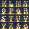 26 bokstäver vit ledd natt ljus markering skylt alfabet lampa för födelsedag bröllopsfest sovrum vägg hängande fest dekoration za4919