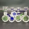 Rökningstillbehör 14mm 18mm Slide Glass Bowl Thick Pyrex Vattenrör Grön blå färgglada hårda skålar för bongs