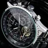 Klassieke bezel Militair zwart gezicht Watch Luxe Zwitserse mannen Automatische dagmonth Mechanische tourbillon duik grote roestvrijstalen toewielwisseling3162321