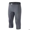 Pantalones capri de base de compresión de los hombres de la UE Capri Base 3/4