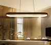 Modern led hanging pendant lights oval aluminum suspension luminaire Pendant Lamp Dining Kitchen Room High Brightness