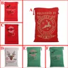 6 Colors Large Canvas Monogrammable Santa Claus Drawstring Bag Reindeers Monogramable Christmas Gifts Sack Bags Shopping Bag Tote