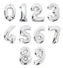 32 tum Helium Air Balloon Number Letter Formed Gold Silver Uppblåsbara ballonger Födelsedag bröllopsdekoration Händelseparty Supplies OO8359514