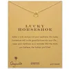 Gold Silver Horseshoe Pendant Necklace Women Girls Alloy Pendants With Card Clavicle Necklace Fashion Necklaces Jewelry