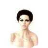 Short pixie Cut Wig Afro Kinky Curly Human Hair Wigs For Women Machine Made front Non Lace Bob Wig