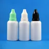 100 uppsättningar 1 oz 30 ml plastdroppar vita flaskor med manipulationsbevis lockar långa tunna spetsar LDPE Liquid Store Sub Packing 30 ml