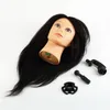 Detaljer om 18quot 100 Real Human Hair Hairdressing Training Head Clamp Salon Mannequin G9E7023460339