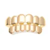 New Custom Fit 14k Gold Plated Hip Hop Teeth Grillz Caps Top & Bottom Grill Set for Man