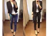 New Spring 2016 Top Blazer Women Candy Coat Giacca corta Capispalla Cappotti Giacche No Button Basic Suit Blazer spedizione gratuita