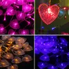 Luci per tende a LED a forma di cuore Luci per tende a LED 220V e 110V 124pcs LED 1.5M * 1.2M Matrimonio, Decorazione natalizia Luce MYY