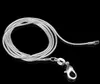 Free shipping Wholesale 16-34 Inches 20PCS Snake Necklace Chains 1MM 925 Sterling Silver Findings DIY Jewelry Hot