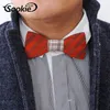 Handmade Wood Bow Ties Vintage Traditional Bowknot 6 styles For Gentleman Elegant Wooden Bowtie Men Fashion Accessory