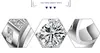 925 Silver Round Simulated Diamond CZ Side Stone Wedding Ring for Men