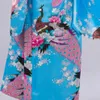 Enfant soie imprimé Floral paon robe Robes 2017 japonais filles Kimono enfants représenter enfants effectuer des Costumes de danse 4053662