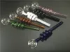 10pcs glass pipe Glass Oil Burners Pipes with Different Colored Balancer Water Pipe smoking hand tobacco pipes