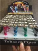 50pcs/lot Wholesale Metal tobacco PIPES Colorful smoking herb pipes metal hand pipe for tobacco herb Mix designs DHL free shipping