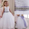 Party Prom Princess Elegant Appliques Кружева Цветок Девушка Платья Длина Пол Красивые Девушки Бальное платье Без Рукавов Первое Причастие