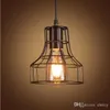 Vintage żelaza Wisiorek Light Cage Wisząca Lampa Retro E27 Oświetlenie piramidowe do restauracji Kawy Bar Pokój dzienny