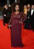 Oprah Winfrey New Designer Guaina bordeaux Abiti per la madre della sposa Scollo a V Maniche lunghe in pizzo Taglie forti Abiti per la madre dello sposo