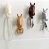 Animal Horse Head Animal Ornaments Statues Sculptures Decorative Wall Hook Coat Hat Key Hanging Rack For Home Decor Resin Crafts