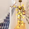 Luxus Amerikanische Kristall Wohnzimmer Zweig Pendelleuchte Modernes Hotel Villa Glas Blume Restaurant Esszimmer Decke Hängende Lichter