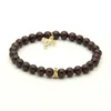 Wholesale 10pcs/lot 6mm Natural Garnet Stone Beads with Micro Paved Clear Zircons Spacer Cz Beads Cross Bracelets