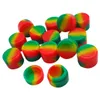 50x 2ml mini colorido cor barato frascos de cera Dab redondo contêiner de silicone