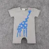 RMY18 Novo 2 Design Infantil Crianças Girafa Imprimir algodão Cool Manga Curta Romper Bebê Escalada Roupas Boy Romper Navio Livre